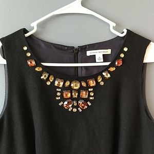 Banana Republic Sheath Tank Dress Beaded Collar 10